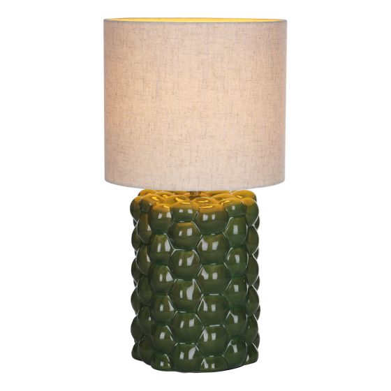 Där Lighting Jayden Table Lamp Green Reactive Glaze With Shade