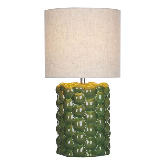 där lighting Jayden Table Lamp Green Reactive Glaze With Shade