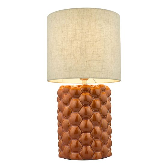 Där Lighting Jayden Table Lamp Orange Glaze With Shade