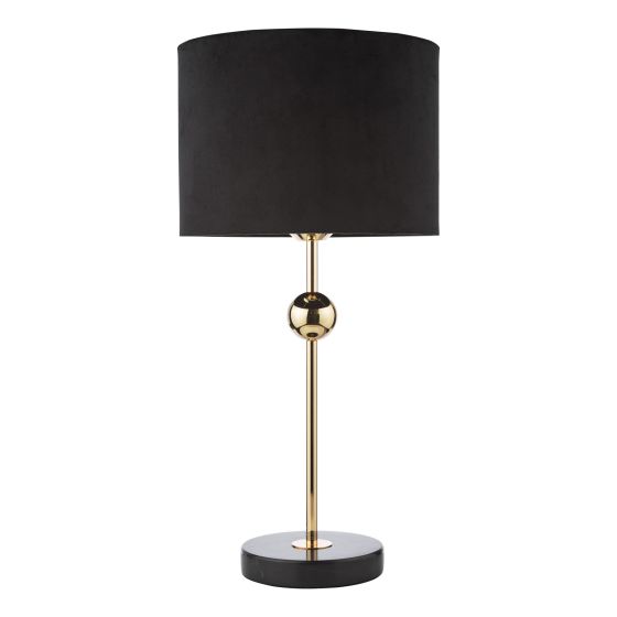 Där Lighting Jillian Table Lamp Marble And Polished Gold With Shade