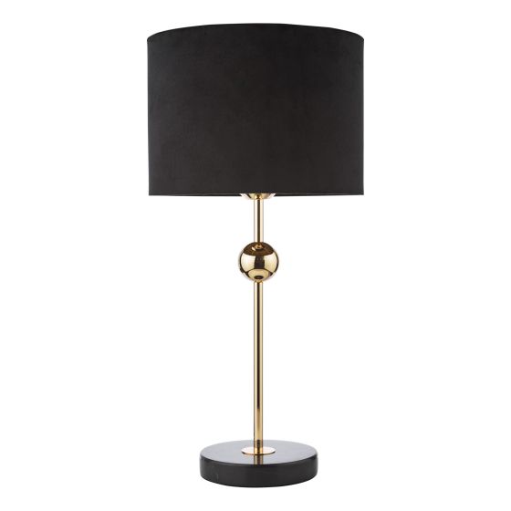 där lighting Jillian Table Lamp Marble and Polished Gold With Shade