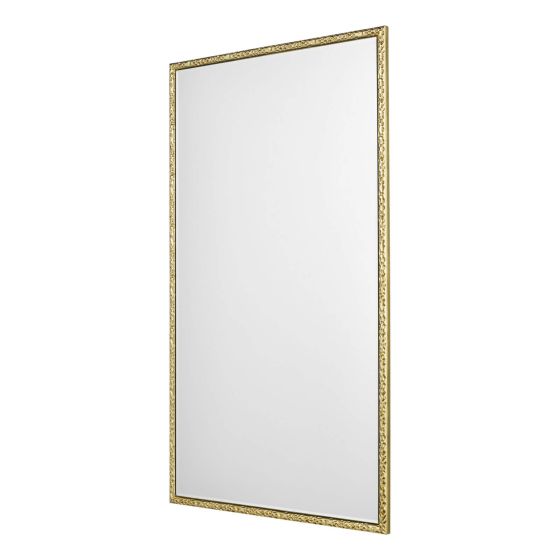 Där Lighting Jinelle Rectangle Mirror Textured Gold Frame 86 X 50cm