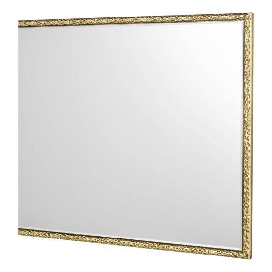 Där Lighting Jinelle Rectangle Mirror Textured Gold Frame 86 X 50cm
