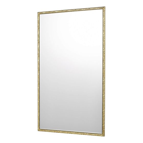 där lighting Jinelle Rectangle Mirror Textured Gold Frame 86 X 50cm