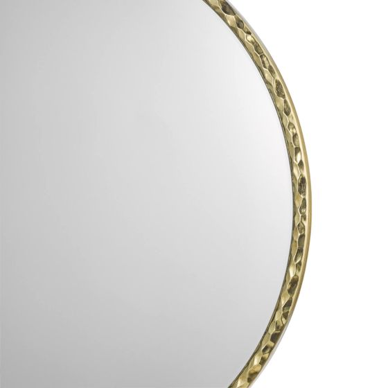 Där Lighting Jinelle Round Mirror Textured Gold Frame 80cm