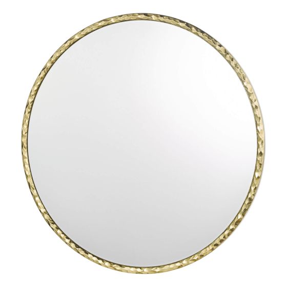 där lighting Jinelle Round Mirror Textured Gold Frame 80cm