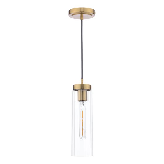 Där Lighting Jodelle Pendant Polished Bronze And Glass