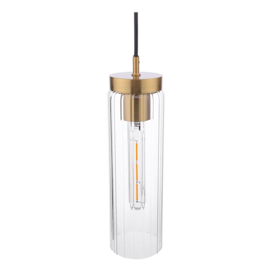 Där Lighting Jodelle Pendant Polished Bronze And Glass
