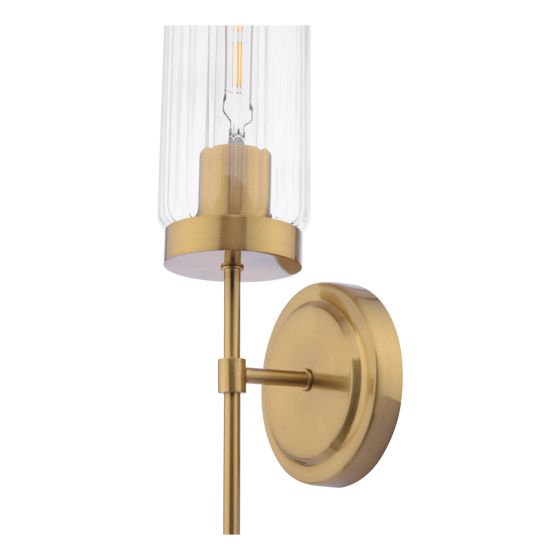 Där Lighting Jodelle Wall Light Polished Bronze And Glass