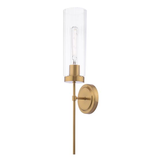 där lighting Jodelle Wall Light Polished Bronze and Glass