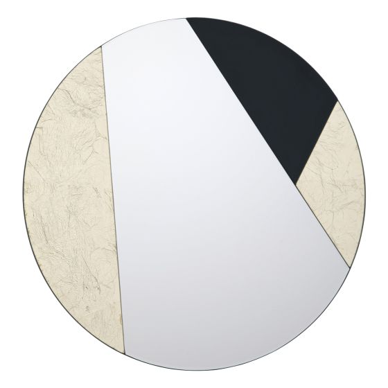 där lighting Jonna Round Gold Leaf And Black Mirror 50cm