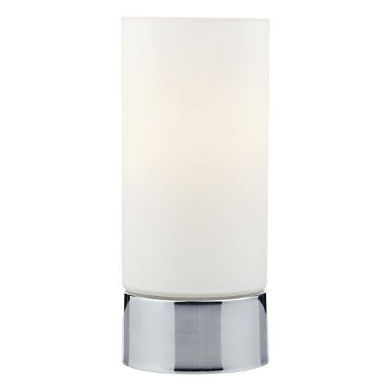 Där Lighting Jot Touch Table Lamp Polished Chrome Opal Glass