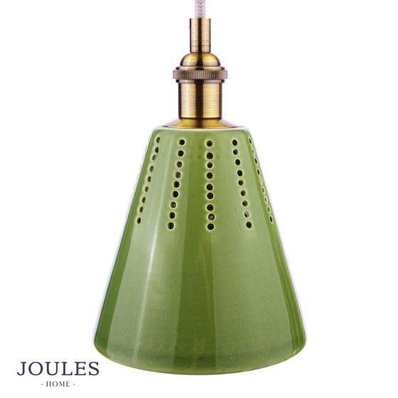 Där Lighting Joules Allington Pendant Green And Matt Antique Brass