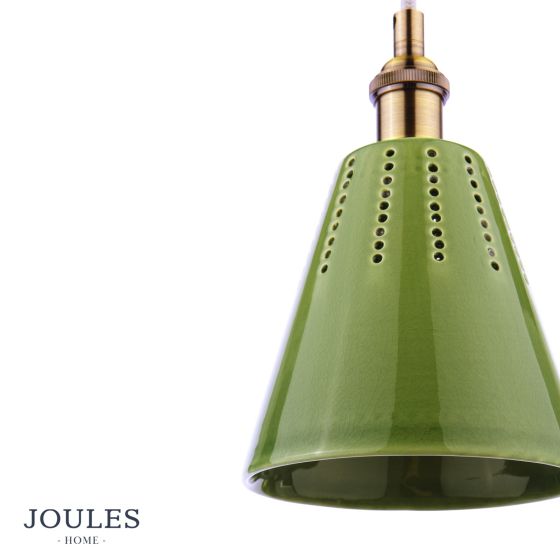 Där Lighting Joules Allington Pendant Green And Matt Antique Brass