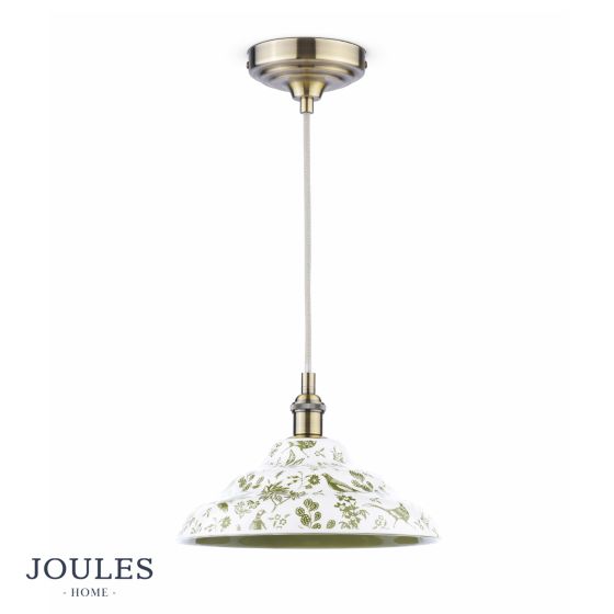 Där Lighting Joules Audley Pendant Green And Matt Antique Brass