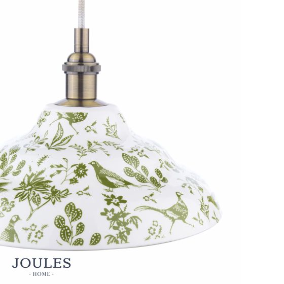 Där Lighting Joules Audley Pendant Green And Matt Antique Brass