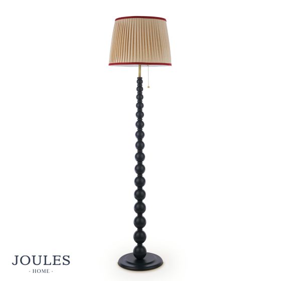 Där Lighting Joules Harewood Floor Lamp Matt Blue And Matt Antique Brass With Shade