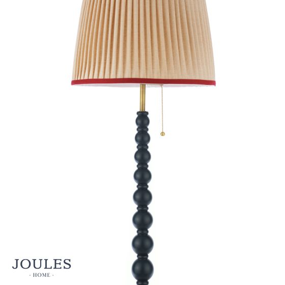 Där Lighting Joules Harewood Floor Lamp Matt Blue And Matt Antique Brass With Shade