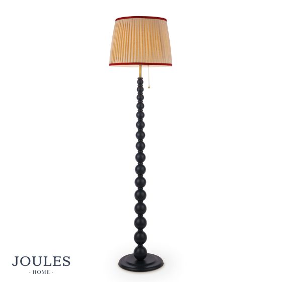 där lighting Joules Harewood Floor Lamp Matt Blue and Matt Antique Brass With Shade