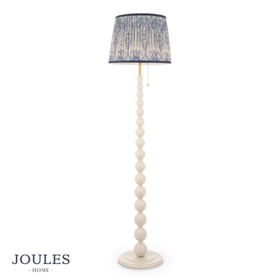 Där Lighting Joules Harewood Floor Lamp Matt Cream And Matt Antique Brass With Shade