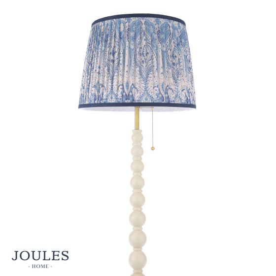 Där Lighting Joules Harewood Floor Lamp Matt Cream And Matt Antique Brass With Shade