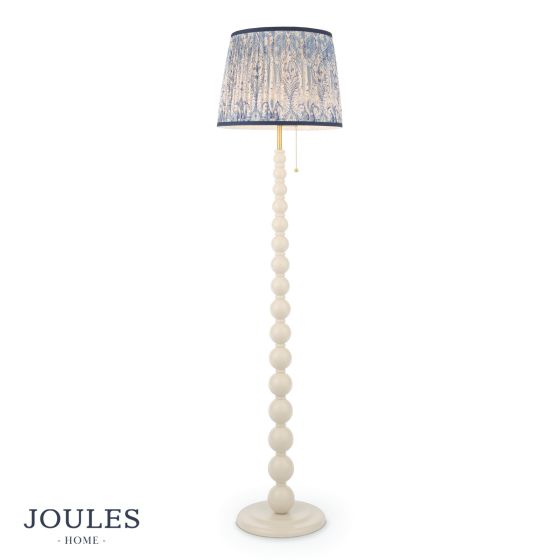 där lighting Joules Harewood Floor Lamp Matt Cream and Matt Antique Brass With Shade