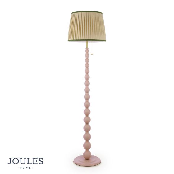 Där Lighting Joules Harewood Floor Lamp Matt Pink And Matt Antique Brass With Shade