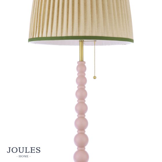 Där Lighting Joules Harewood Floor Lamp Matt Pink And Matt Antique Brass With Shade