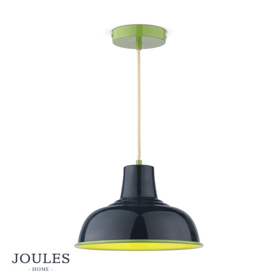 där lighting Joules Hatfield Pendant Blue and Green With Shade