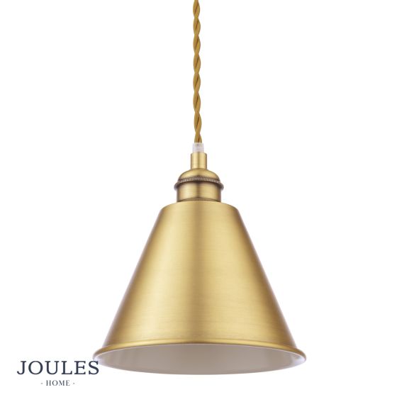 Där Lighting Joules Wollaton 3 Light Bar Pendant Matt Antique Brass And Matt White