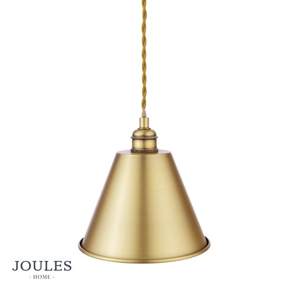 Där Lighting Joules Wollaton Pendant Matt Antique Brass And Matt White