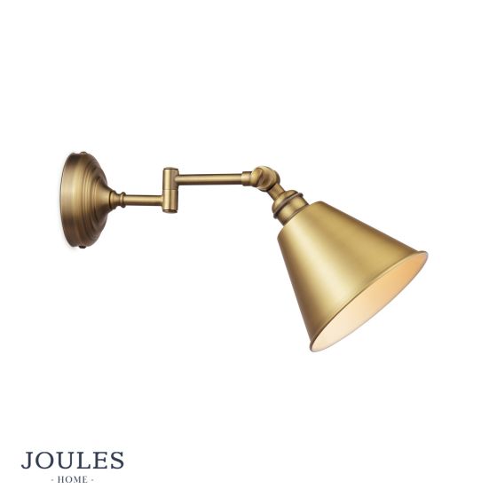 Där Lighting Joules Wollaton Single Spotlight Matt Antique Brass And Matt White