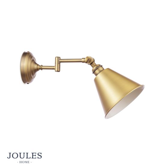 Där Lighting Joules Wollaton Single Spotlight Matt Antique Brass And Matt White