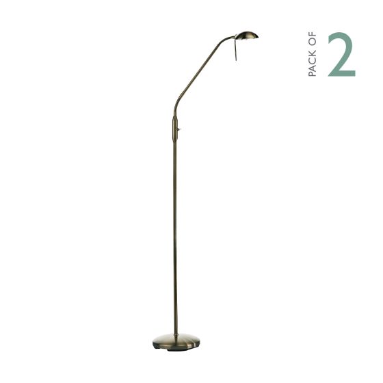 Där Lighting Journal Task Floor Lamp Antique Brass (Multipack)