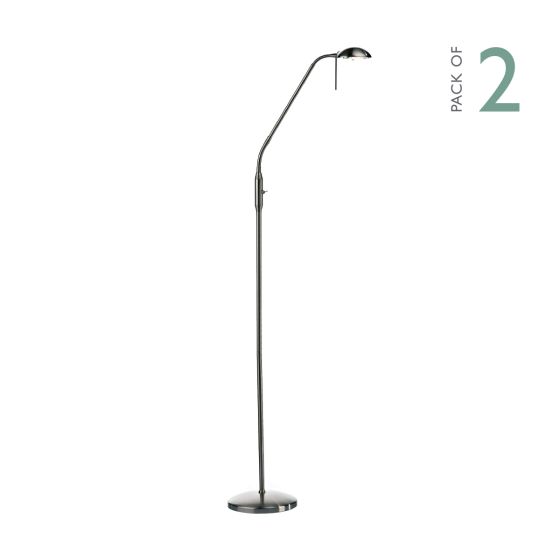 Där Lighting Journal Task Floor Light Satin Chrome (Multipack)
