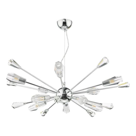 Där Lighting Kalyssa 10 Light Pendant Polished Chrome And Glass