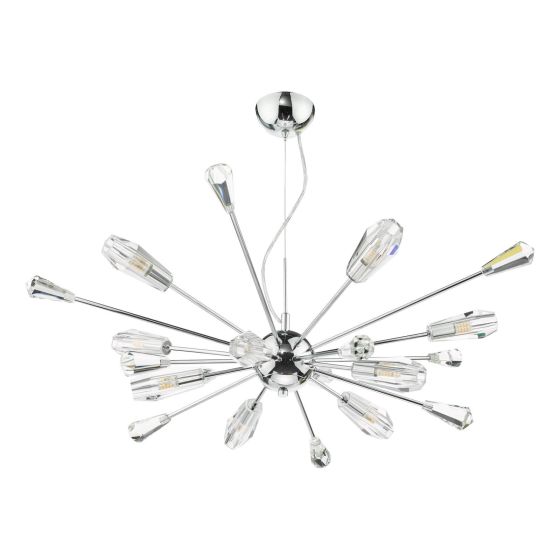 Där Lighting Kalyssa 10 Light Pendant Polished Chrome And Glass