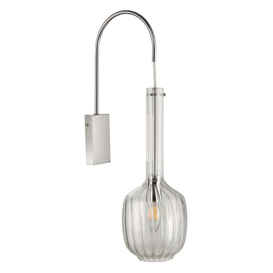 Där Lighting Kasha Single Wall Light Clear Glass & Polished Chrome