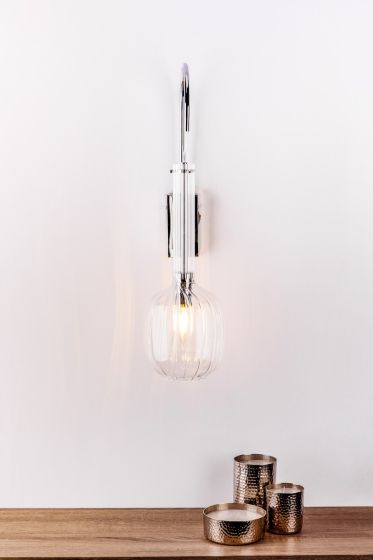 Där Lighting Kasha Single Wall Light Clear Glass & Polished Chrome