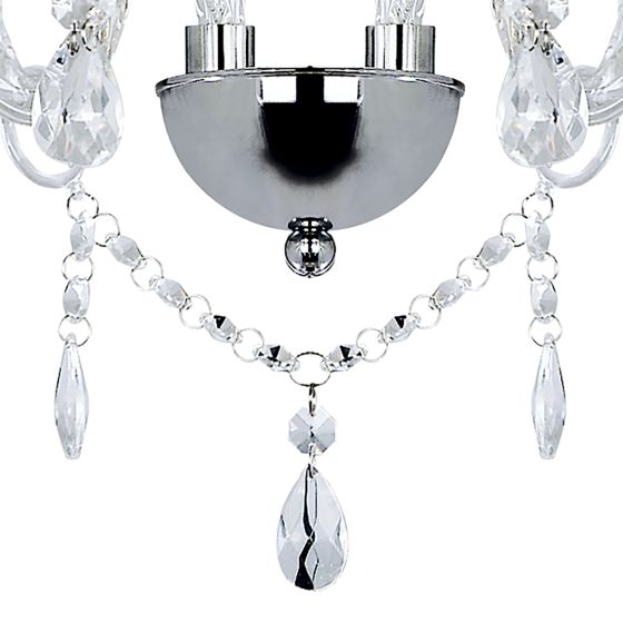 där lighting Katie Double Wall Bracket Polished Chrome Acrylic Glass