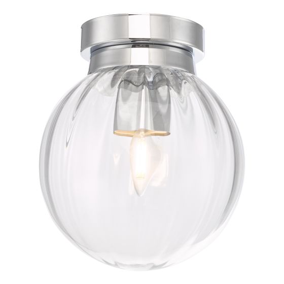 där lighting Kavi Bathroom Flush Polished Chrome Glass IP44