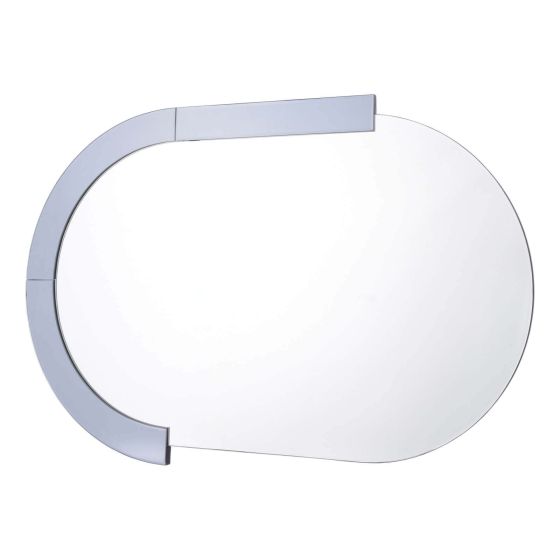 Där Lighting Kaylee Oval Mirror Smoked Glass Panel 90 X 60cm