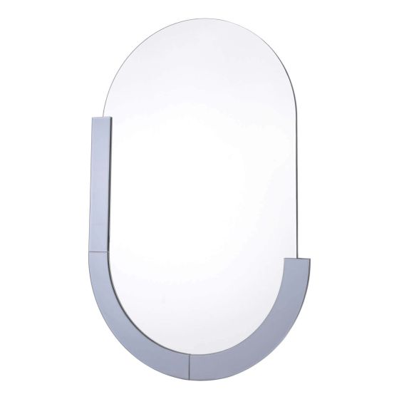 där lighting Kaylee Oval Mirror Smoked Glass Panel 90 X 60cm