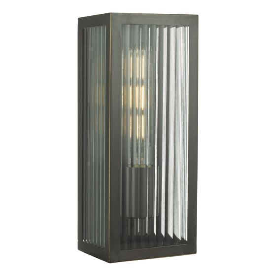 där lighting Keegan Outdoor Wall Light Rubbed Bronze IP44 Small