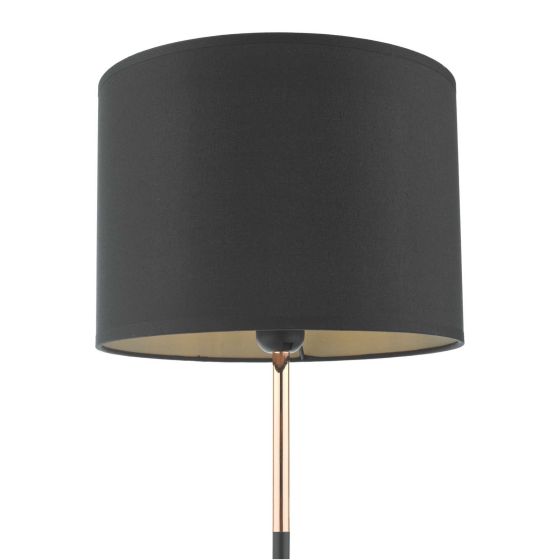 Där Lighting Kelso Table Lamp Matt Black Polished Copper With Shade