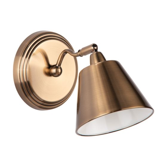 Där Lighting Kempten Single Wall Spotlight Antique Brass