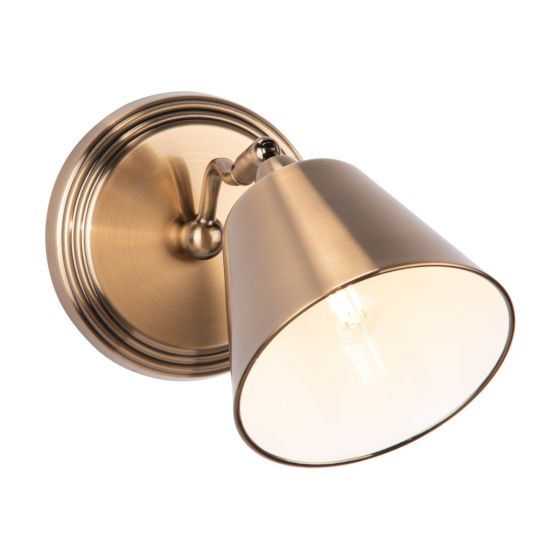 Där Lighting Kempten Single Wall Spotlight Antique Brass