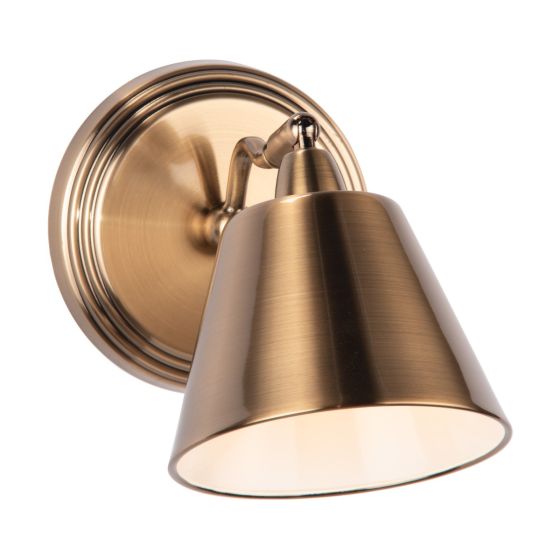 Där Lighting Kempten Single Wall Spotlight Antique Brass