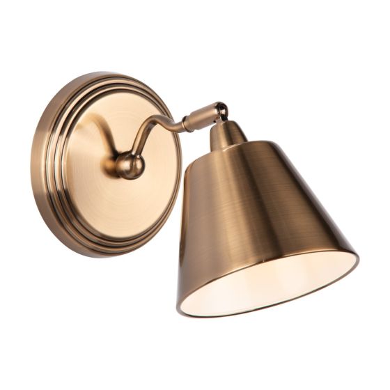 där lighting Kempten Single Wall Spotlight Antique Brass