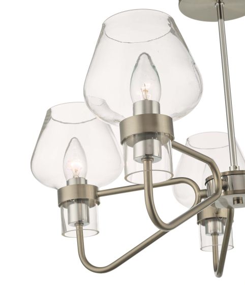 Där Lighting Keta 5 Light Semi Flush Satin Chrome & Polished Chrome